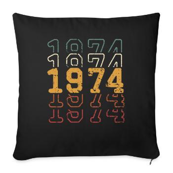 1974 - Sofa pillowcase 17,3'' x 17,3'' (45 x 45 cm) - black - Front