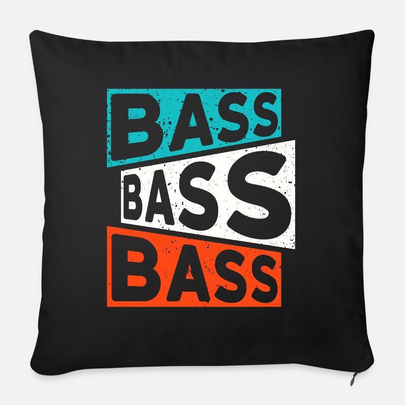 BASSE BASSE BASSE DJ/Rave/Party/Club/Festival - Housse de coussin décorative 45 x 45 cm - noir