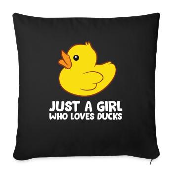 Juste une fille qui aime les canards - Housse de coussin décorative 45 x 45 cm - noir - Devant