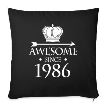 Fantastique depuis 1986 - né en 1986 - Housse de coussin décorative 45 x 45 cm - noir - Devant