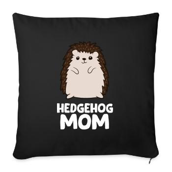 Hérisson Maman Filles Femmes Qui Aiment les Hérissons - Housse de coussin décorative 45 x 45 cm - noir - Devant