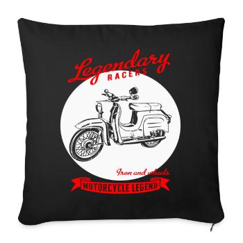 Simson Schwalbe Moped DDR - Sofakissenbezug 45 x 45 cm - Schwarz - Vorne