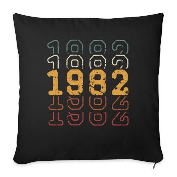 1982 - Housse de coussin décorative 45 x 45 cm - noir - Devant