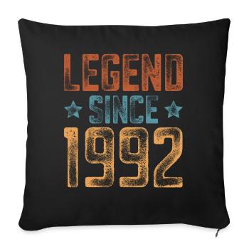 1992 Naissance Année de naissance Anniversaire - Housse de coussin décorative 45 x 45 cm - noir - Devant