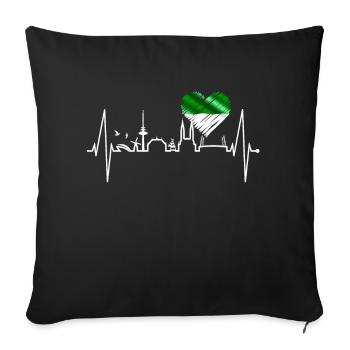 Bremen Skyline Bremer Herzschlag Fan Herz Liebe - Sofa pillowcase 17,3'' x 17,3'' (45 x 45 cm) - black - Front