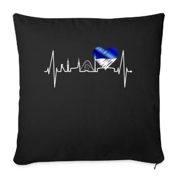 Gelsenkirchen Skyline Heartbeat Fan Amour du cœur - Housse de coussin décorative 45 x 45 cm - noir - Devant