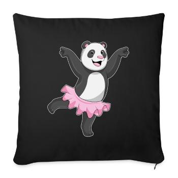 Danse ballerine panda - Housse de coussin décorative 45 x 45 cm - noir - Devant