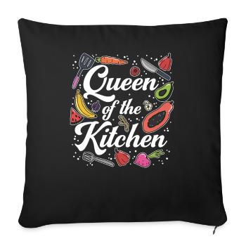 Queen Of The Kitchen Cooking Chef Cookery Women - Sofa pillowcase 17,3'' x 17,3'' (45 x 45 cm) - black - Front