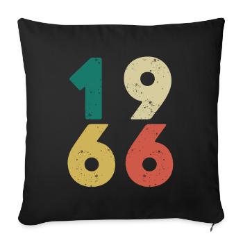 1966 - Millésime 1966 Rétro Vintage - Housse de coussin décorative 45 x 45 cm - noir - Devant