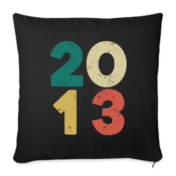 2013 - Vintage 2013 Retro Vintage - Sofa pillowcase 17,3'' x 17,3'' (45 x 45 cm) - black - Front