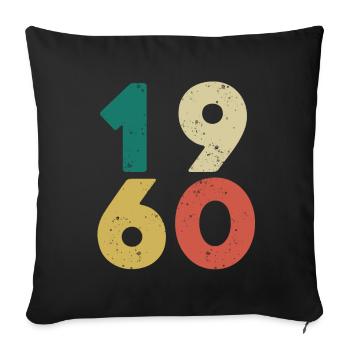 1960 - Millésime 1960 Rétro Vintage - Housse de coussin décorative 45 x 45 cm - noir - Devant