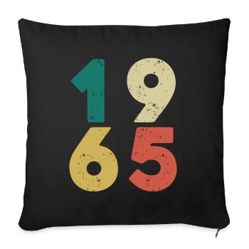 1965 - Millésime 1965 Rétro Vintage - Housse de coussin décorative 45 x 45 cm - noir - Devant