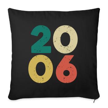 2006 - Millésime 2006 Rétro Vintage - Housse de coussin décorative 45 x 45 cm - noir - Devant
