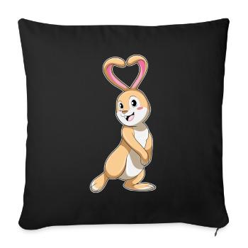 Bunny Heart - Sofa pillowcase 17,3'' x 17,3'' (45 x 45 cm) - black - Front