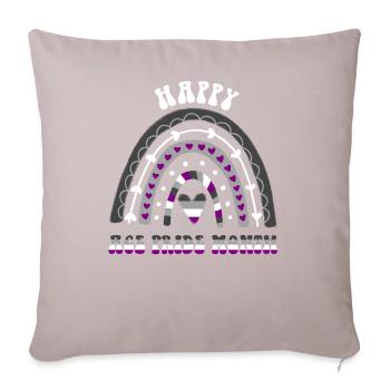 Happy Ace Pride Mois De l’arc-en-ciel asexué - Housse de coussin décorative 45 x 45 cm - taupe clair - Devant