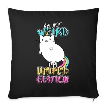 Kittycorn Cartoon Unicorn Cat - Édition Limitée - Housse de coussin décorative 45 x 45 cm - noir - Devant