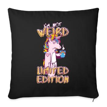 Cartoon Unicorn with Coffee Cup - Limited Edition - Sofa pillowcase 17,3'' x 17,3'' (45 x 45 cm) - black - Front