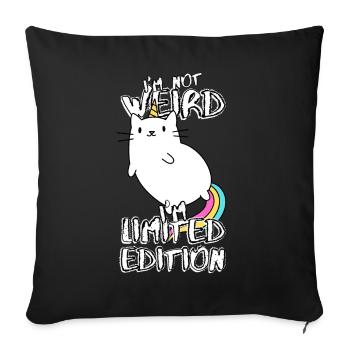 Kittycorn Cartoon Unicorn Cat - Édition Limitée - Housse de coussin décorative 45 x 45 cm - noir - Devant