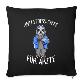 Anti Stress Tasse für Tierärzte - Sofakissenbezug 45 x 45 cm - Schwarz - Vorne