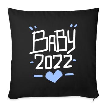 Bébé 2022 - Fils biologique enceinte 2022 - Housse de coussin décorative 45 x 45 cm - noir - Devant