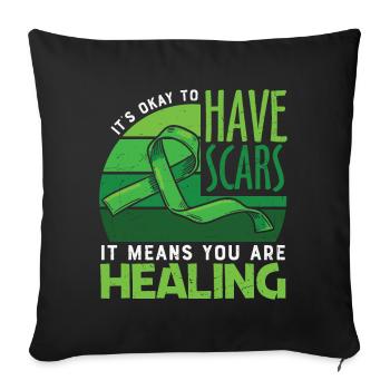 Mental Health Awareness - Sofa pillowcase 17,3'' x 17,3'' (45 x 45 cm) - black - Front