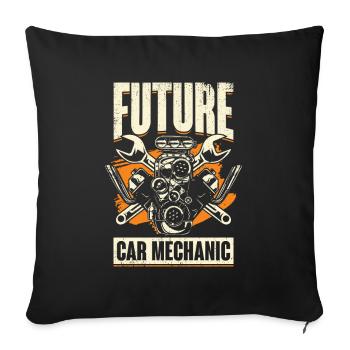 Futur cadeau de mécanicien automobile - Housse de coussin décorative 45 x 45 cm - noir - Devant