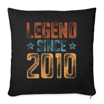 2010 Born Year of birth Birthday - Sofa pillowcase 17,3'' x 17,3'' (45 x 45 cm) - black - Front