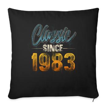 1983 Année de naissance Anniversaire Année de construction Millésime - Housse de coussin décorative 45 x 45 cm - noir - Devant