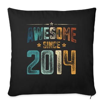 2014 Naissance Année de naissance - Housse de coussin décorative 45 x 45 cm - noir - Devant