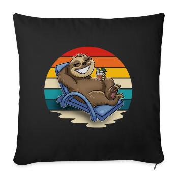 Paresseux Vacanciers Chilling - Housse de coussin décorative 45 x 45 cm - noir - Devant