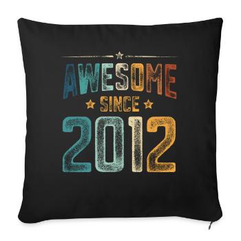 2012 Naissance Année de naissance - Housse de coussin décorative 45 x 45 cm - noir - Devant