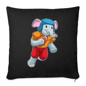Elephant American Football Sport - Sofa pillowcase 17,3'' x 17,3'' (45 x 45 cm) - black - Front