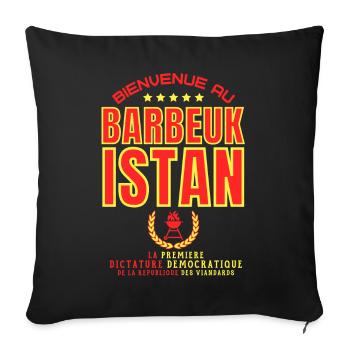 Bienvenue au BARBEUKISTAN - Humour Barbecue - Housse de coussin décorative 45 x 45 cm - noir - Devant