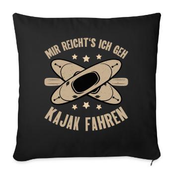 Kajak Kajakfahren - Sofakissenbezug 45 x 45 cm - Schwarz - Vorne
