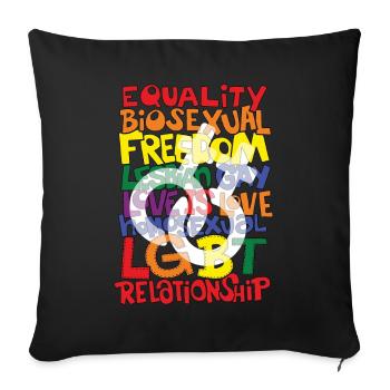 Gays lesbiennes LGBTQ - Housse de coussin décorative 45 x 45 cm - noir - Devant