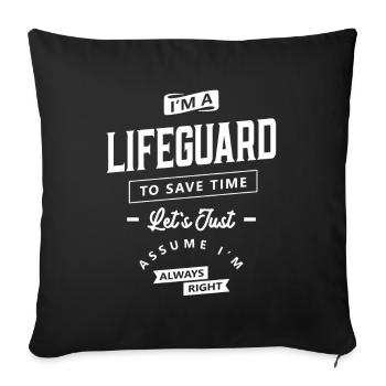 Lifeguard Funny Job Title Profession - Sofa pillowcase 17,3'' x 17,3'' (45 x 45 cm) - black - Front