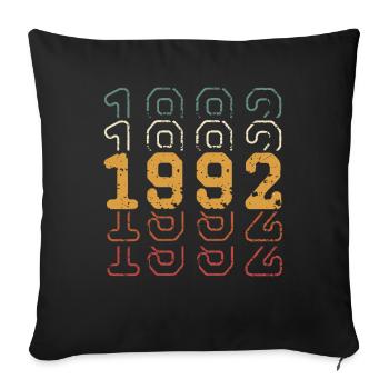 1992 - Sofa pillowcase 17,3'' x 17,3'' (45 x 45 cm) - black - Front