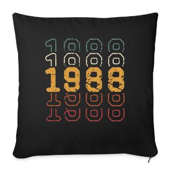 1988 - Sofa pillowcase 17,3'' x 17,3'' (45 x 45 cm) - black - Front
