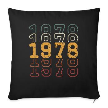 1978 - Housse de coussin décorative 45 x 45 cm - noir - Devant