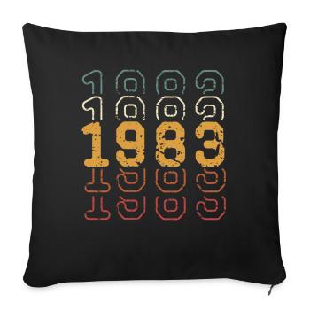 1983 - Sofa pillowcase 17,3'' x 17,3'' (45 x 45 cm) - black - Front