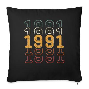 1991 - Sofa pillowcase 17,3'' x 17,3'' (45 x 45 cm) - black - Front