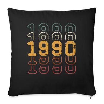 1990 - Sofa pillowcase 17,3'' x 17,3'' (45 x 45 cm) - black - Front