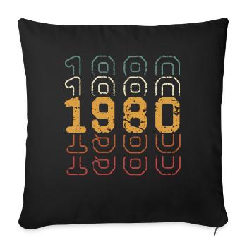 1980 - Sofa pillowcase 17,3'' x 17,3'' (45 x 45 cm) - black - Front