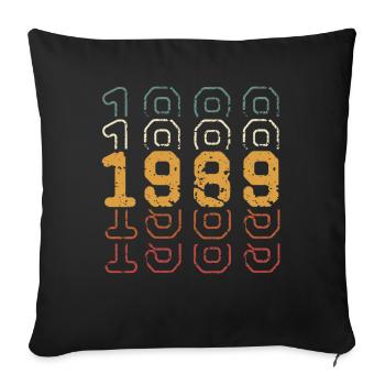 1989 - Sofa pillowcase 17,3'' x 17,3'' (45 x 45 cm) - black - Front