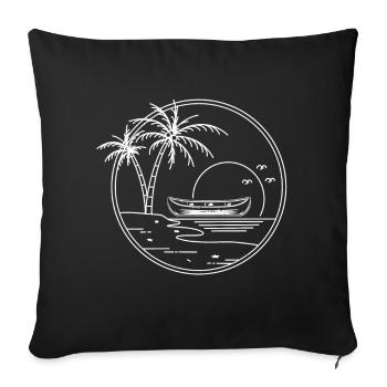 Canoë Canoë-kayak Motif Coucher de soleil - Housse de coussin décorative 45 x 45 cm - noir - Devant