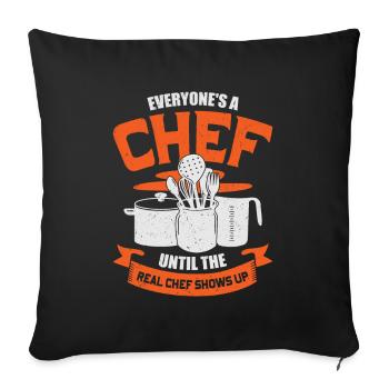 Chef Profession Cuisine Chef Chef Cadeau - Housse de coussin décorative 45 x 45 cm - noir - Devant