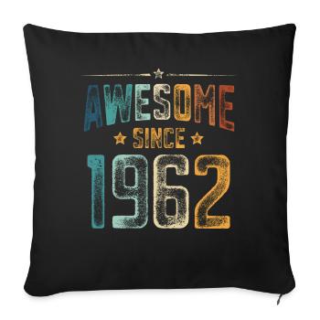 1962 Naissance Année de naissance - Housse de coussin décorative 45 x 45 cm - noir - Devant