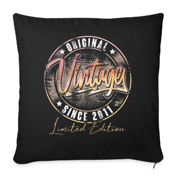 2011 Geburtsjahr Geburtstag Vintage - Sofakissenbezug 45 x 45 cm - Schwarz - Vorne