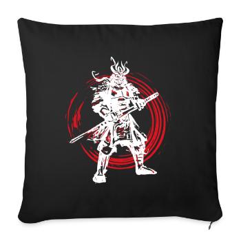 Samurai Japanese Warrior Blood Moon Design - Sofa pillowcase 17,3'' x 17,3'' (45 x 45 cm) - black - Front