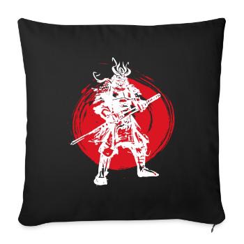 Samurai Japanese Warrior Blood Moon Design - Sofa pillowcase 17,3'' x 17,3'' (45 x 45 cm) - black - Front